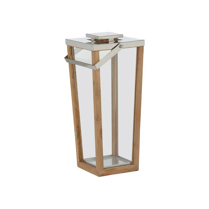 Lanai Teak And Glass Hurricane Patio Candleholder - LOOMLAN - Wildwood - Candle Holders