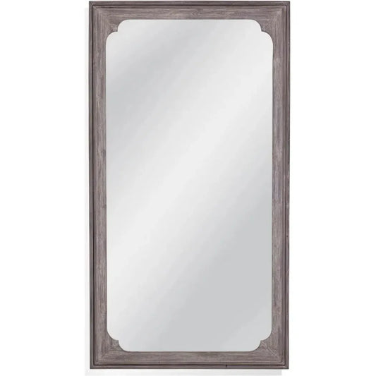 Landry Wood Brown Vertical Floor Mirror-Floor Mirrors-Bassett Mirror-LOOMLAN