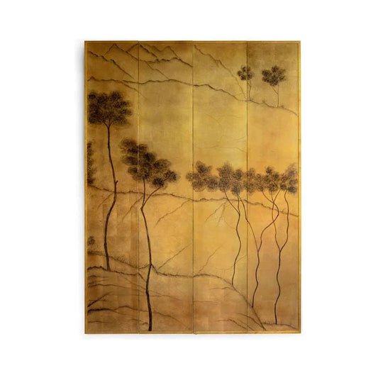 Landscape Antique Gold Leaf Wooden Panel-Framed Wall Art-Chelsea House-LOOMLAN