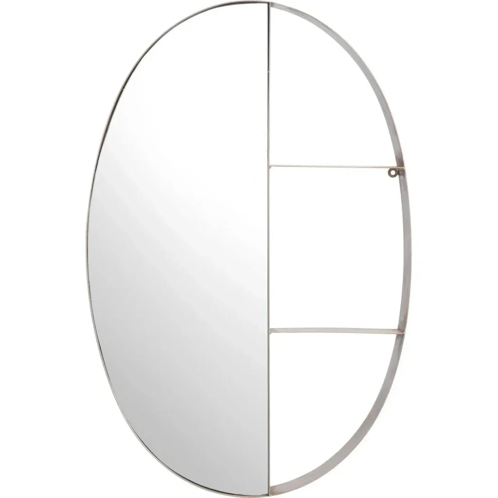 Latitude Oval Shelf Mirror Antique Bronze - LOOMLAN - Zuo Modern - Wall Shelves & Ledgers