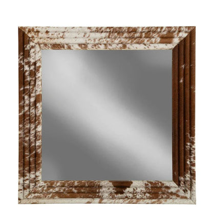 Laverne Hair On Hide Warpped Frame Wall Mirror - LOOMLAN - Furniture Classics - Wall Mirrors
