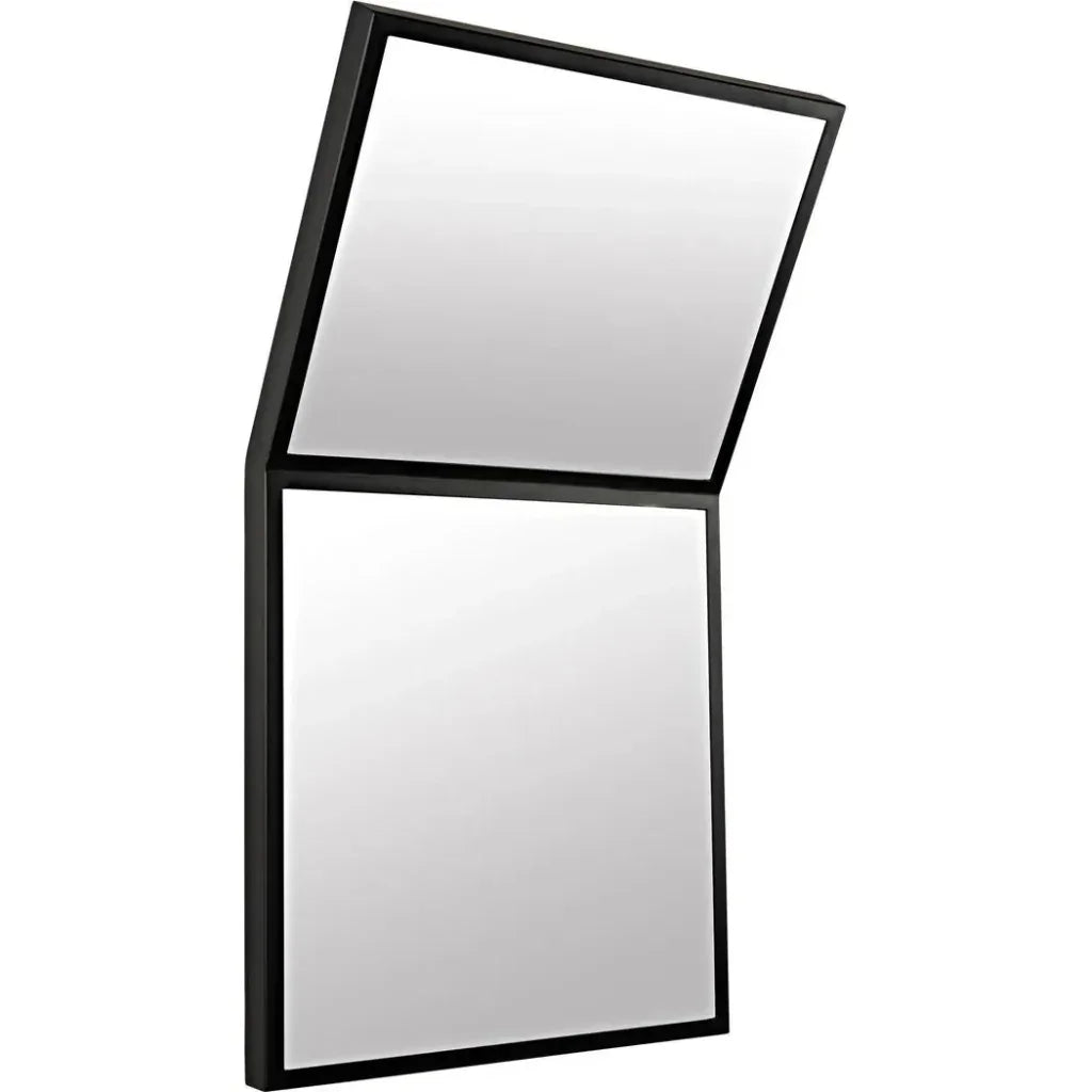 Lazo Mirror, Black Steel Unique Shape Wall Mirror - LOOMLAN - Noir - Wall Mirrors
