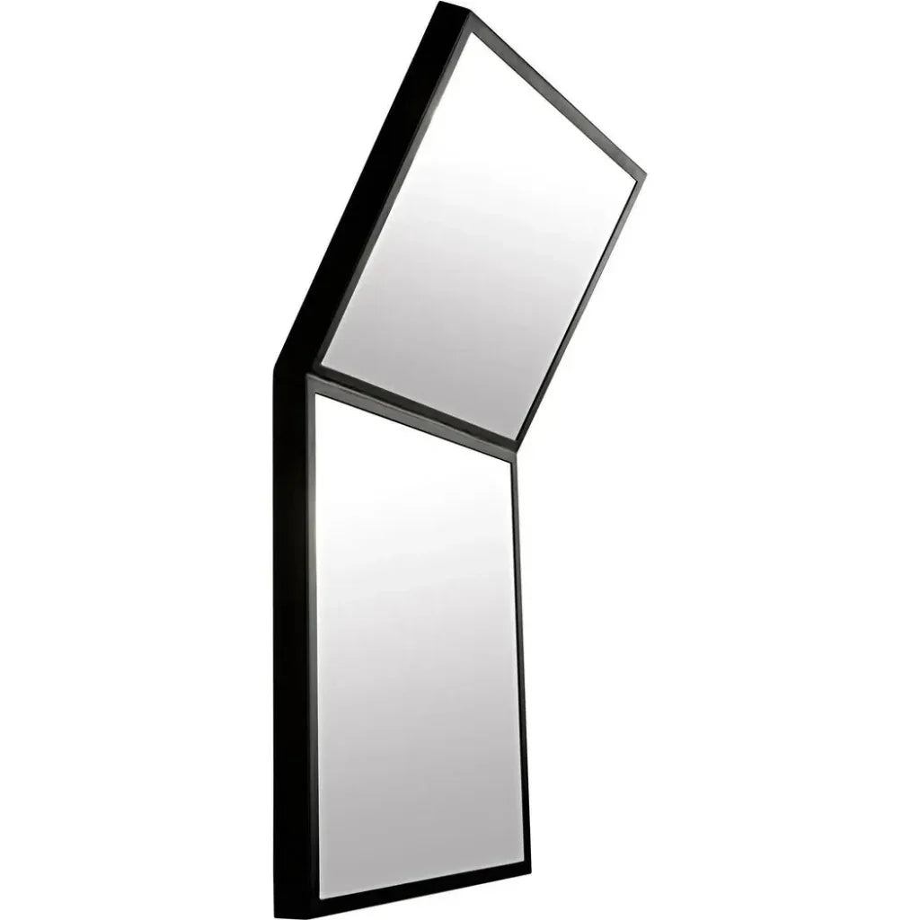 Lazo Mirror, Black Steel Unique Shape Wall Mirror - LOOMLAN - Noir - Wall Mirrors