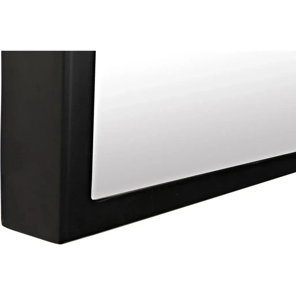 Lazo Mirror, Black Steel Unique Shape Wall Mirror - LOOMLAN - Noir - Wall Mirrors