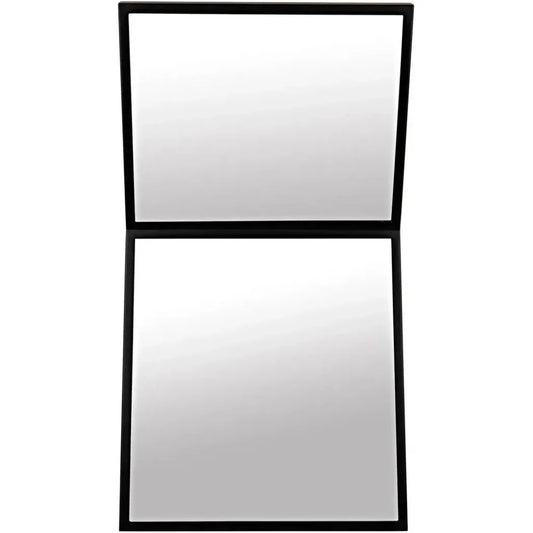 Lazo Mirror, Black Steel Unique Shape Wall Mirror - LOOMLAN - Noir - Wall Mirrors