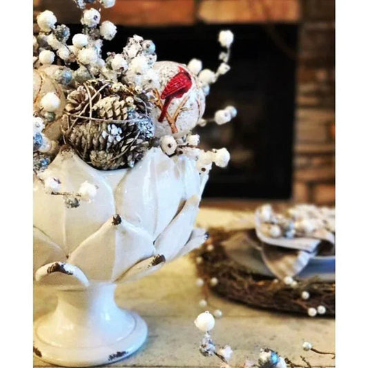 Leaf Design Hand Glazed Porcelain Vase - LOOMLAN - Chelsea House - Vases & Jars