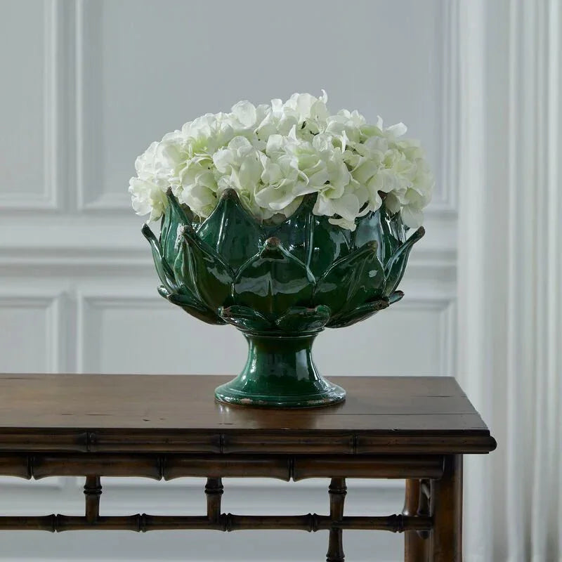 Leaf Design Hand Glazed Porcelain Vase - LOOMLAN - Chelsea House - Vases & Jars