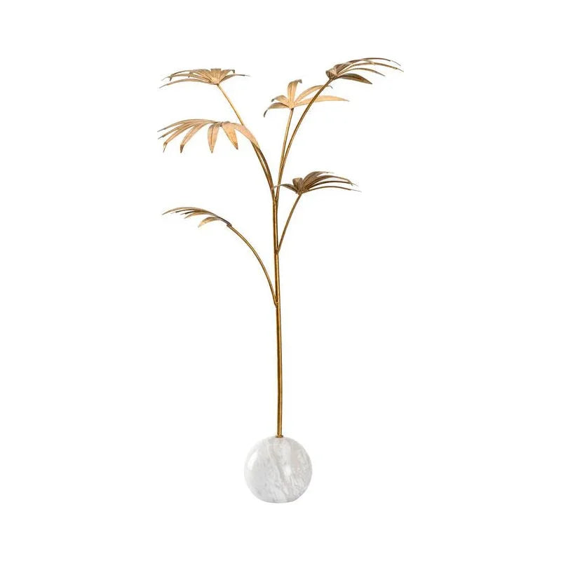 Chelsea House Leaf Marble Gold Finish Base Sculpture