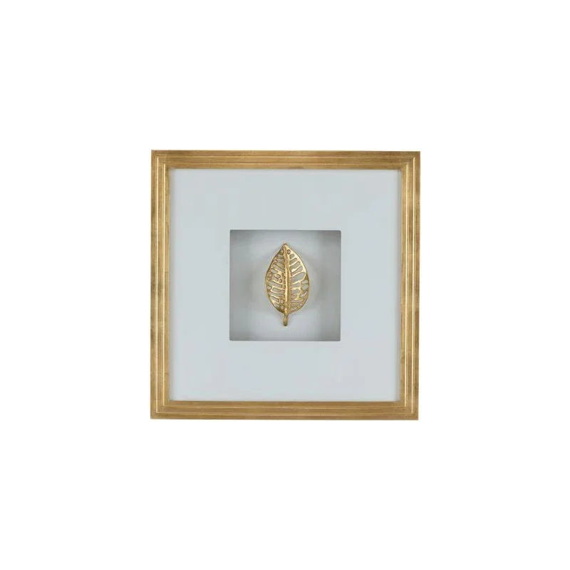 Leaf Shadow Box Gold Leaf Framed Artwork-Framed Wall Art-Chelsea House-LOOMLAN