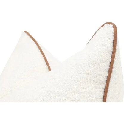 Leather Piping Throw Pillow Insert - 2PC - LOOMLAN - Essentials For Living - Throw Pillows