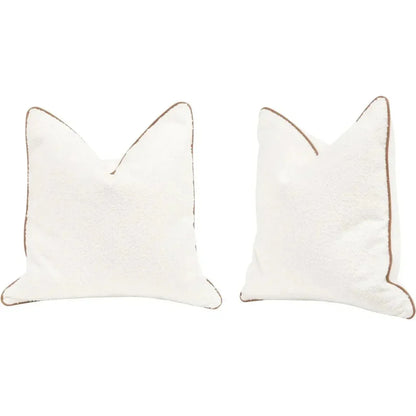 Leather Piping Throw Pillow Insert - 2PC - LOOMLAN - Essentials For Living - Throw Pillows