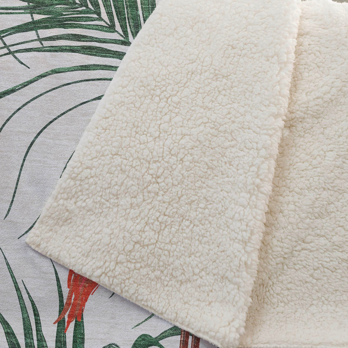 Leaves & Flamingos 50" x 70" Throw Blanket -- view 4