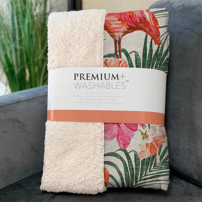 Leaves & Flamingos 50" x 70" Throw Blanket -- view 5