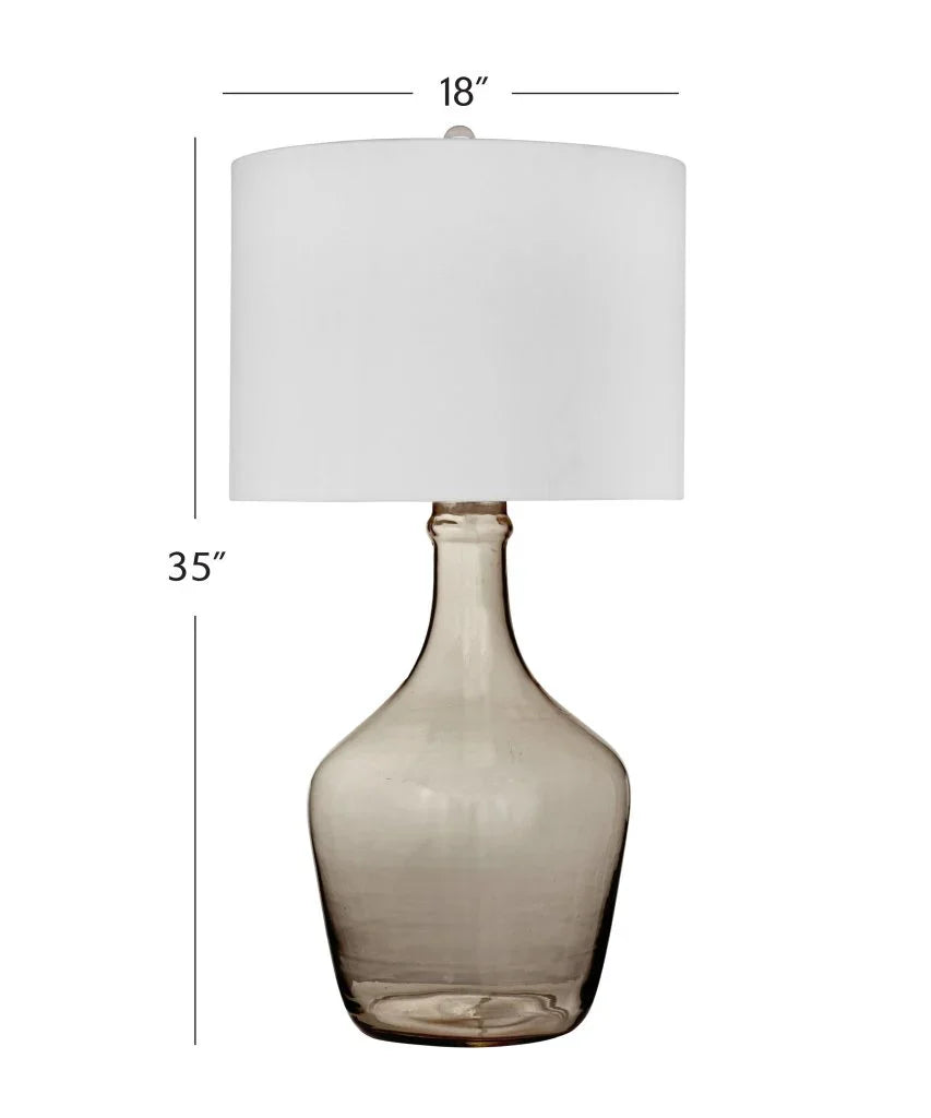 Leeza Smoked Glass Base Table Lamp - LOOMLAN - Bassett Mirror - Table Lamps