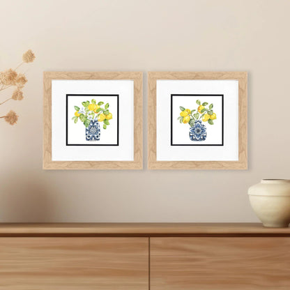 Lemon Life Blue Canvas Art 2PC