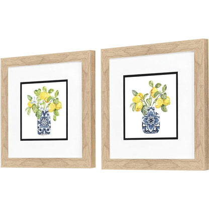 Lemon Life Blue Canvas Art 2PC