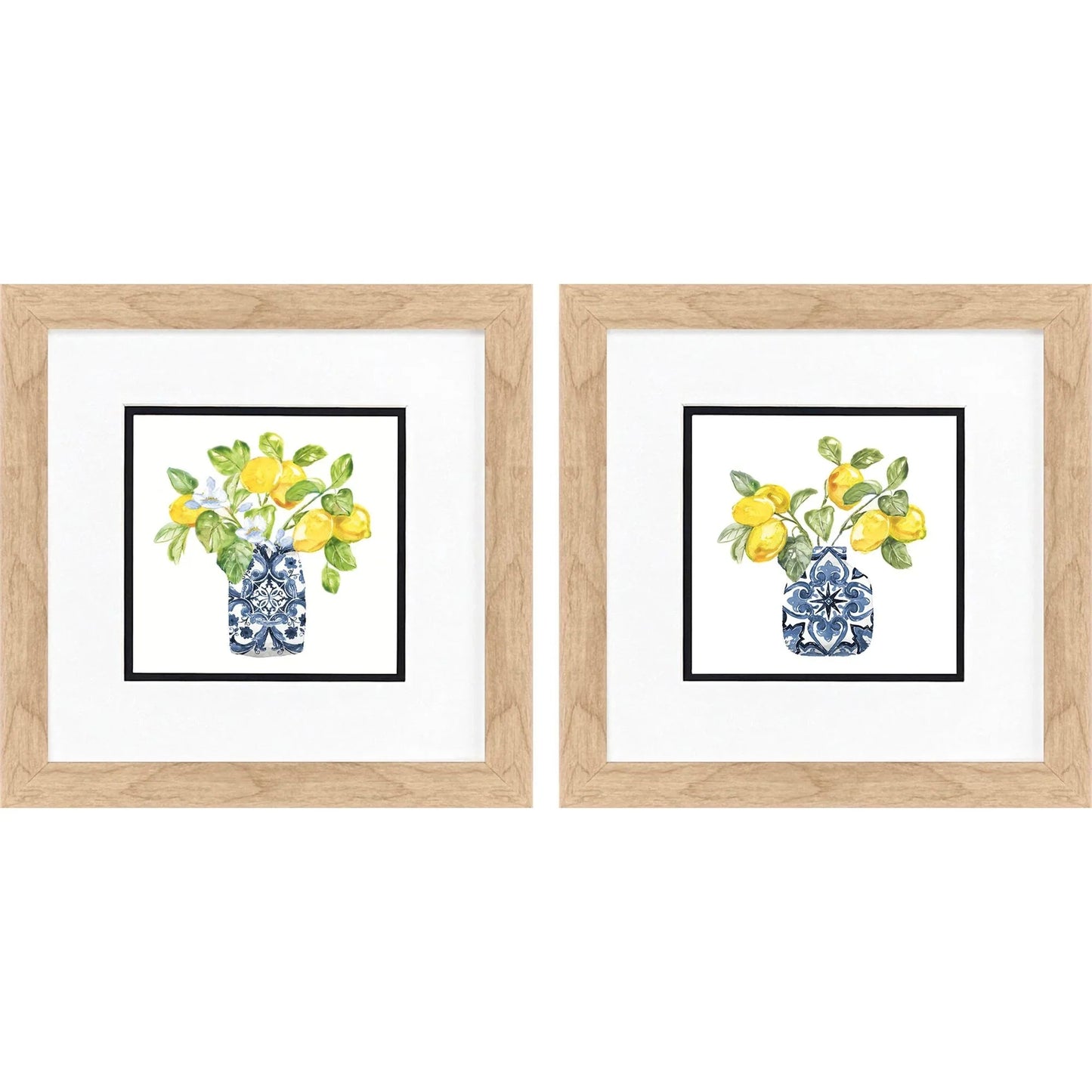 Lemon Life Blue Canvas Art 2PC