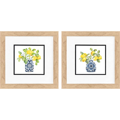 Lemon Life Blue Canvas Art 2PC