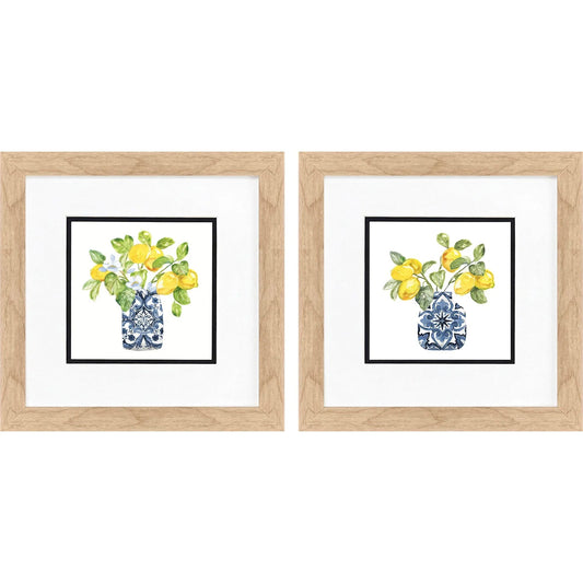 Lemon Life Blue Canvas Art 2PC