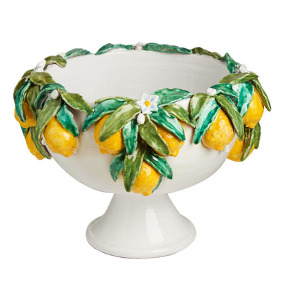 Abigails Lemons Ceramic Footed Bowl