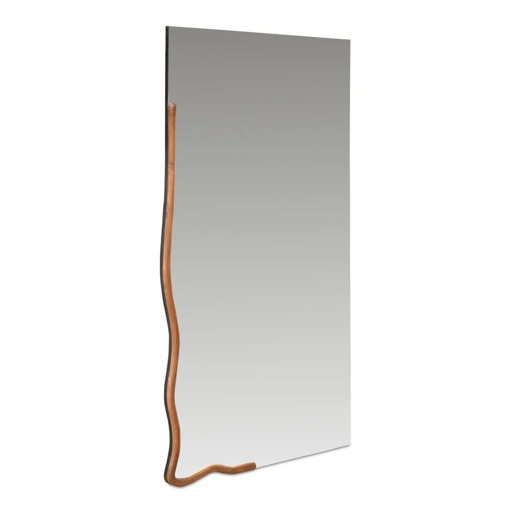 Leni Brown Acacia Frame Wall Mirror - LOOMLAN - Moe's Home - Wall Mirrors