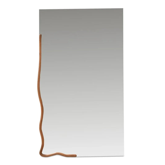 Leni Brown Acacia Frame Wall Mirror - LOOMLAN - Moe's Home - Wall Mirrors