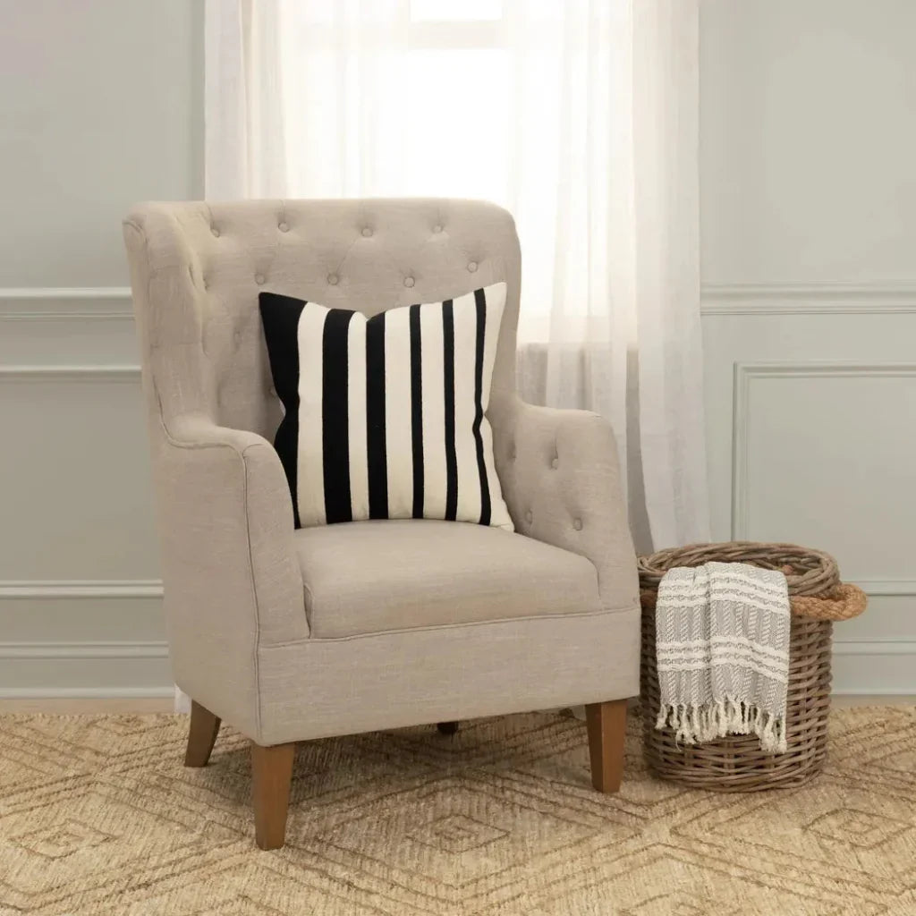 Leo Striped Couch Throw Pillow Covers Down Insert - LOOMLAN - LOOMLAN - Throw Pillows