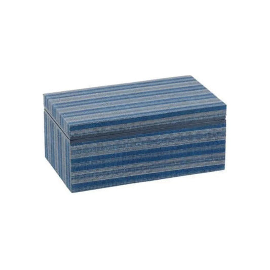 Lexington Hand Woven Abaca Warpped Blue Box - LOOMLAN - Chelsea House - Boxes & Bowls