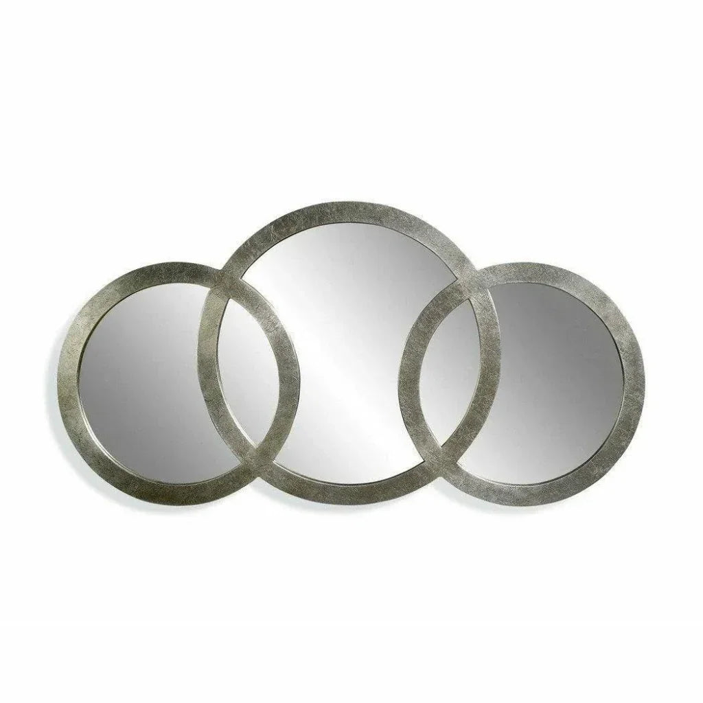Libra 3 Ring Wall Mirror 58" Round Silver Leaf - LOOMLAN - Bassett Mirror - Wall Mirrors
