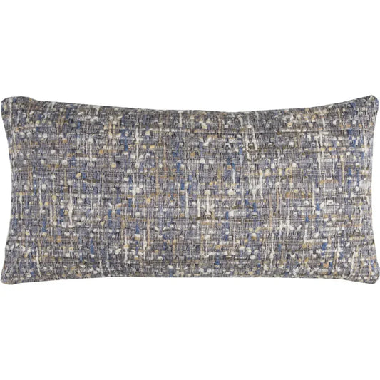 Lida Grey Blue Lumbar Pillow With Insert - LOOMLAN - LOOMLAN - Throw Pillows