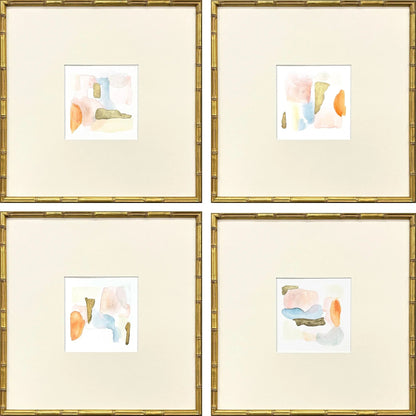 Like Clouds Wood Frame Orange Canvas Art 4PC