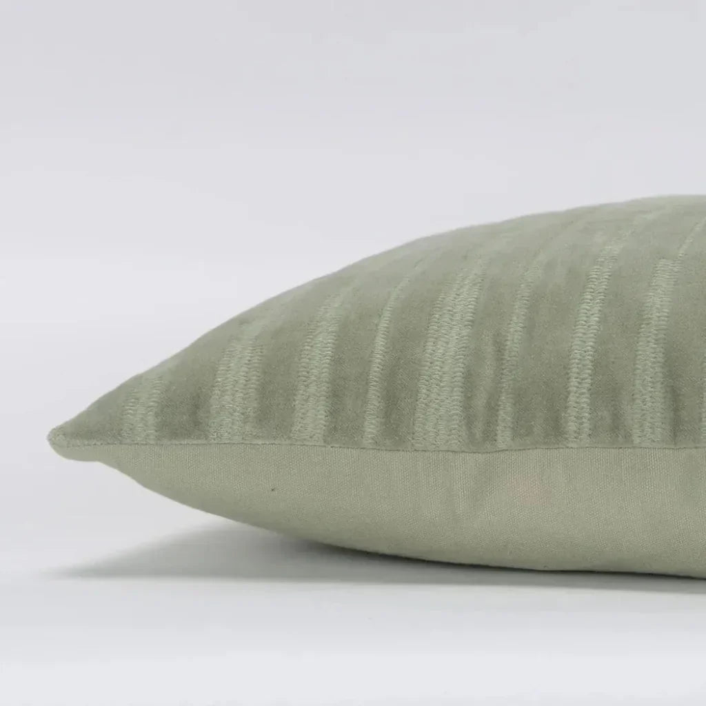 Lila Embroidered Stripes Lumbar Pillow Cover Insert - LOOMLAN - LOOMLAN - Throw Pillows