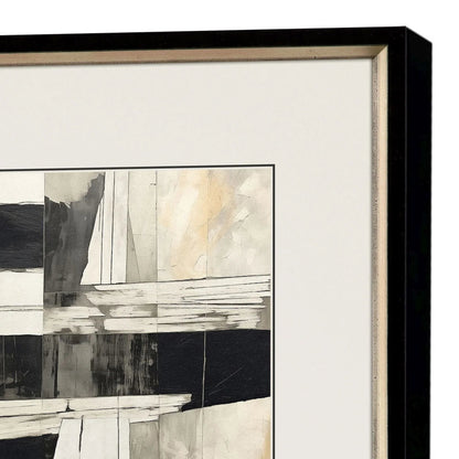 Liminal Wood Frame Black Canvas Art 4PC