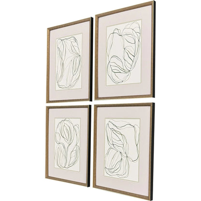 Linear Composition Wood Framed Wall Art 4PC -- view 3
