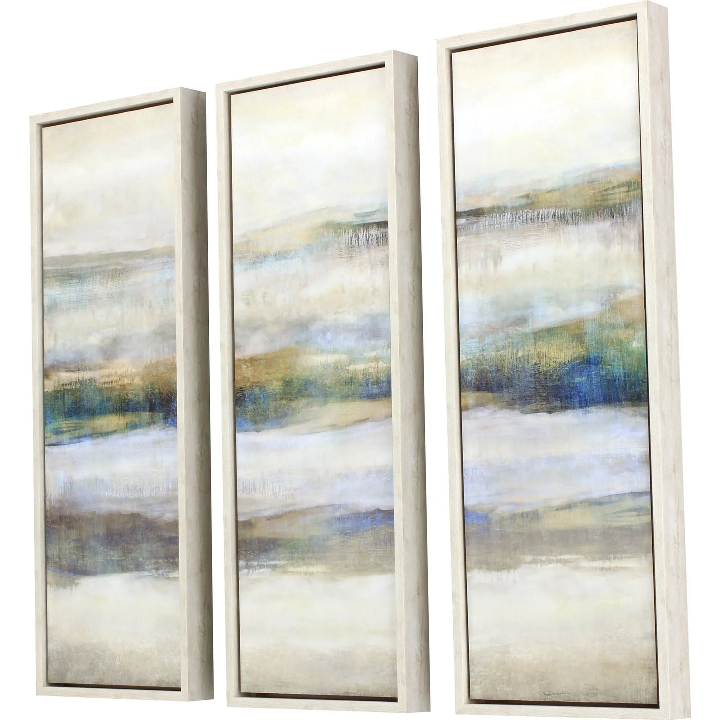 Linear Motion Blue Canvas Art 3PC