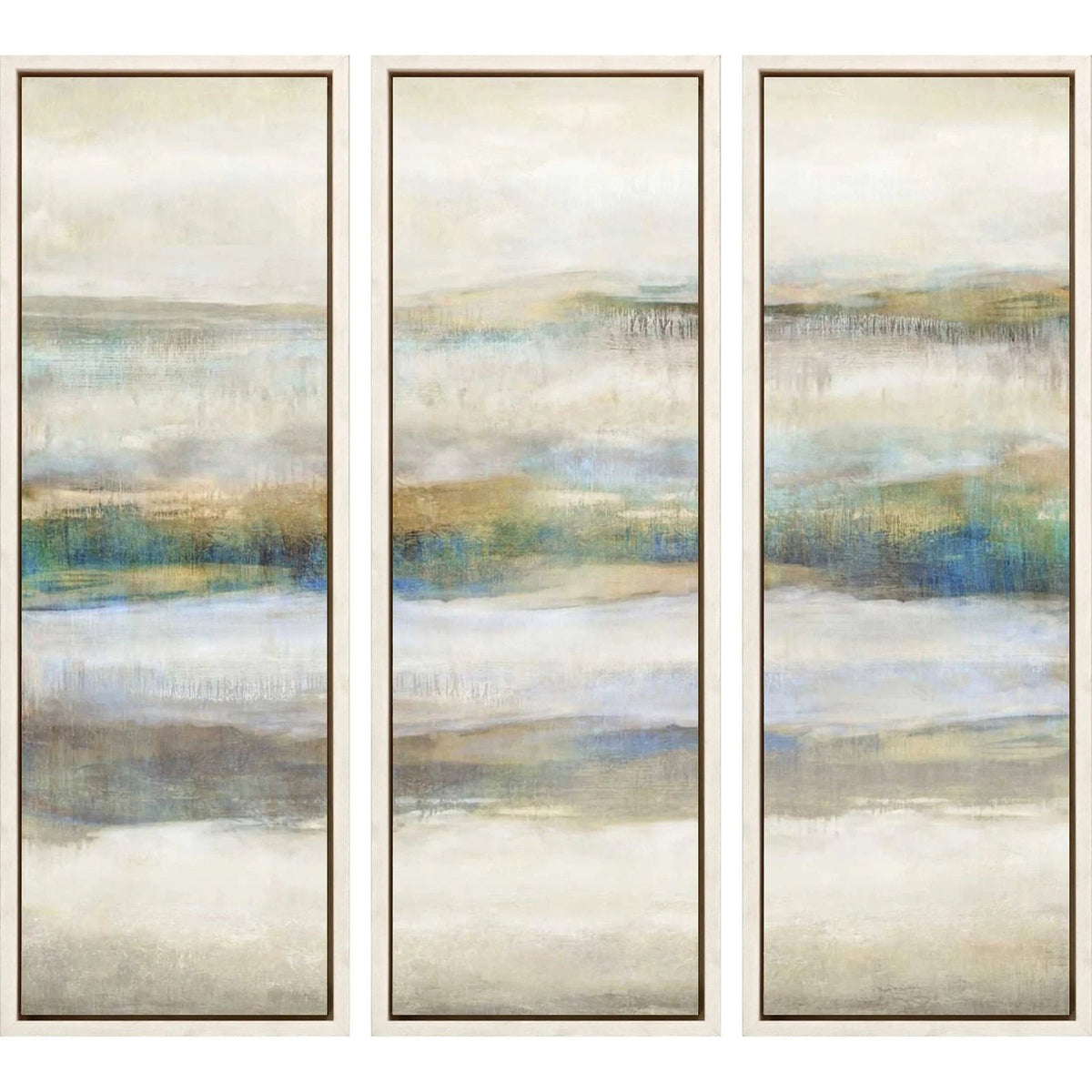Linear Motion Blue Framed Wall Art 3PC