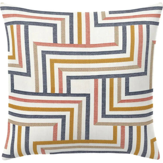 Linework Sunrise Handmade Outdoor Pillow-Outdoor Pillows-Earnest Collection-20" Square-LOOMLAN