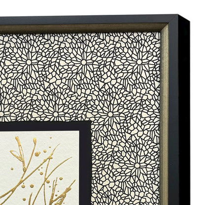 Liquid Gold I Wood Frame Metallic Canvas Art 4PC