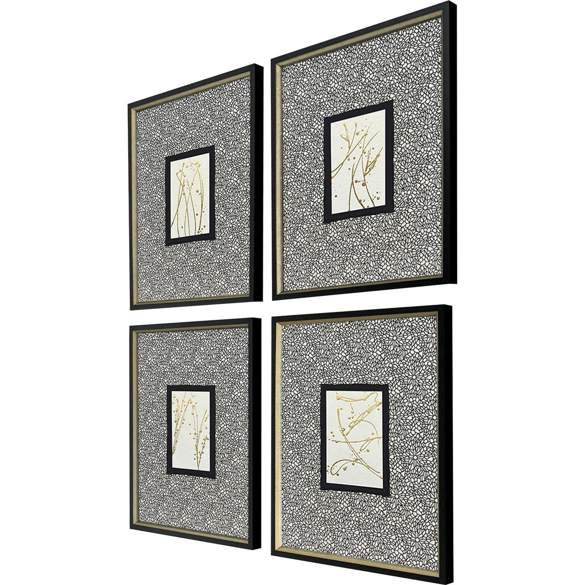 Liquid Gold I Wood Metallic Framed Wall Art 4PC -- view 3