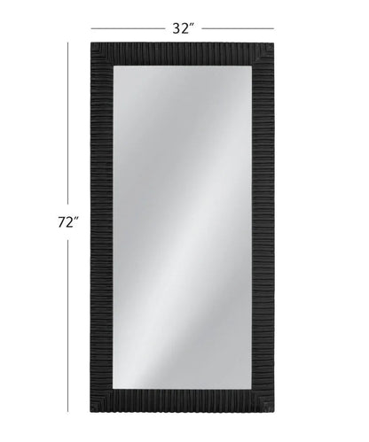 Lithea Matte Black Design Floor Mirror-Floor Mirrors-Bassett Mirror-LOOMLAN
