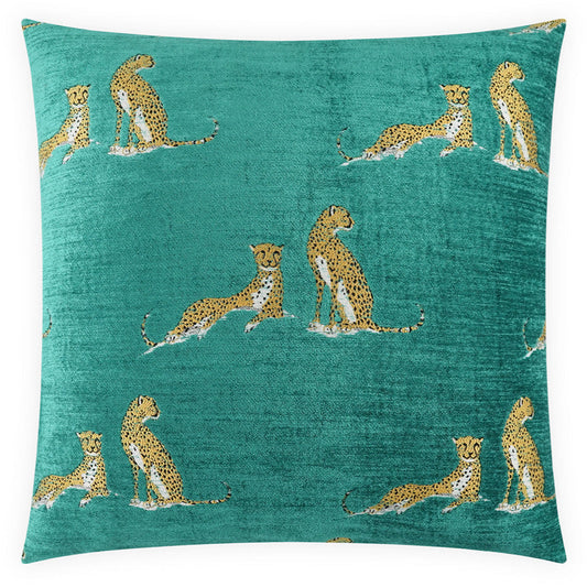 Little Iris Teal Throw Pillow