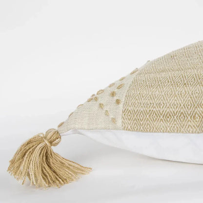 Lois Outdoor Throw Pillow With Tassels-Outdoor Pillows-LOOMLAN-LOOMLAN