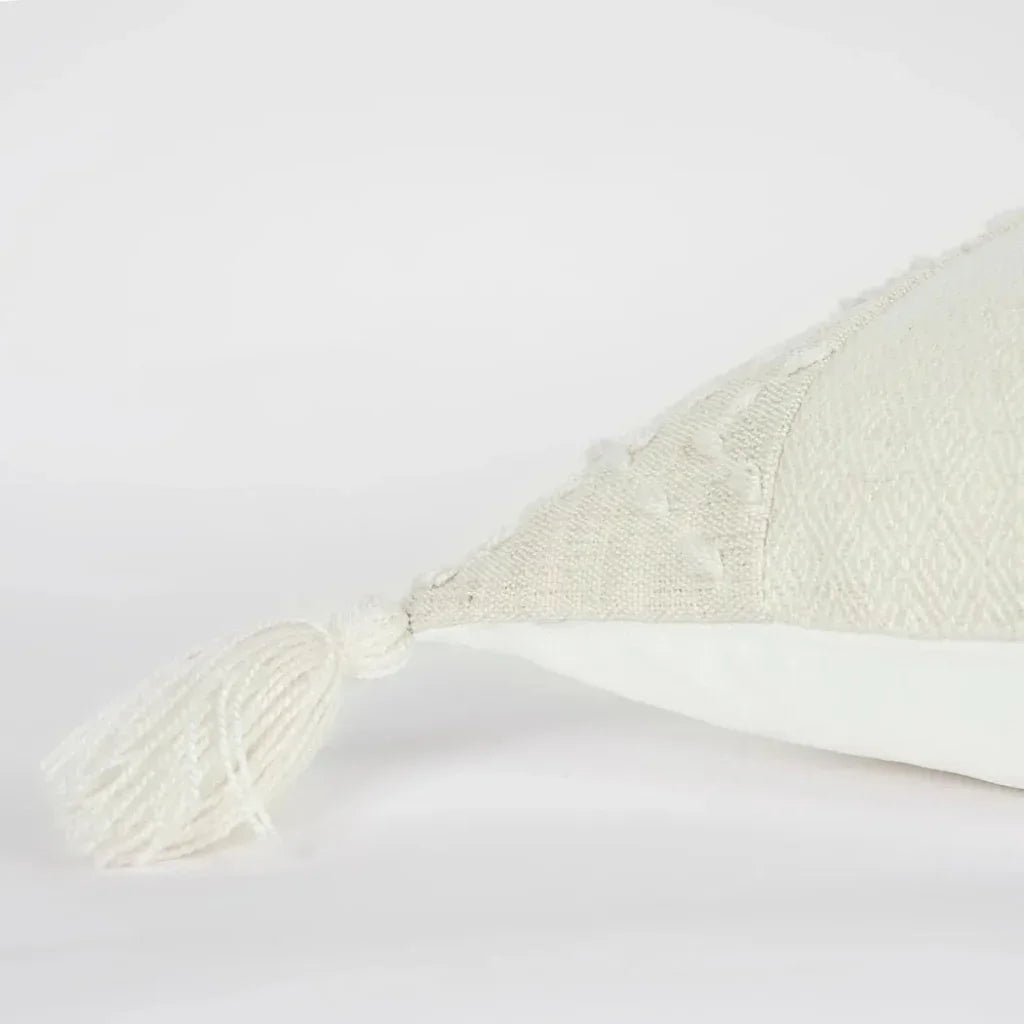 Lois Outdoor Throw Pillow With Tassels-Outdoor Pillows-LOOMLAN-LOOMLAN