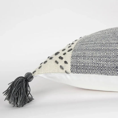Lois Outdoor Throw Pillow With Tassels-Outdoor Pillows-LOOMLAN-LOOMLAN