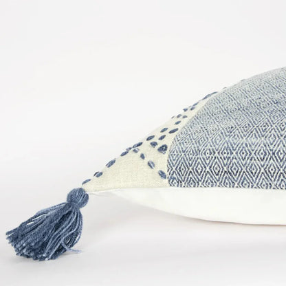 Lois Outdoor Throw Pillow With Tassels-Outdoor Pillows-LOOMLAN-LOOMLAN