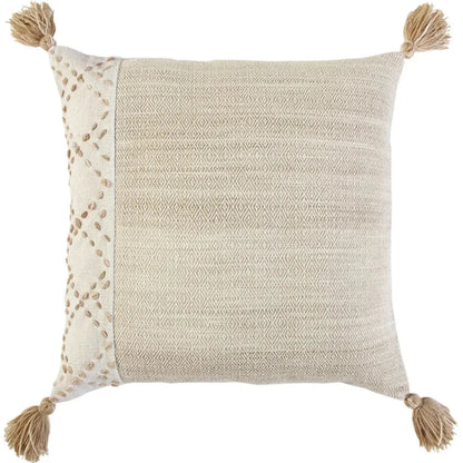Lois Outdoor Throw Pillow With Tassels-Outdoor Pillows-LOOMLAN-Blush-LOOMLAN