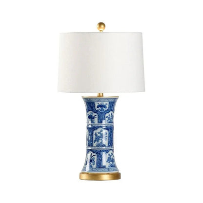 London Hand Painted Ceramic Gold Accents Table Lamp - LOOMLAN - Chelsea House - Table Lamps