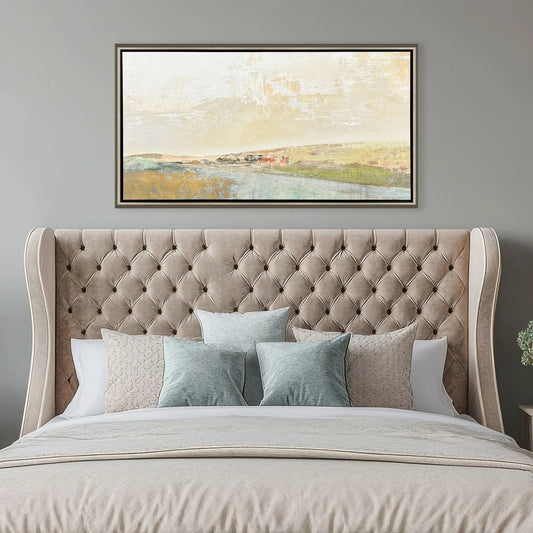 Long Lines Green Canvas Art