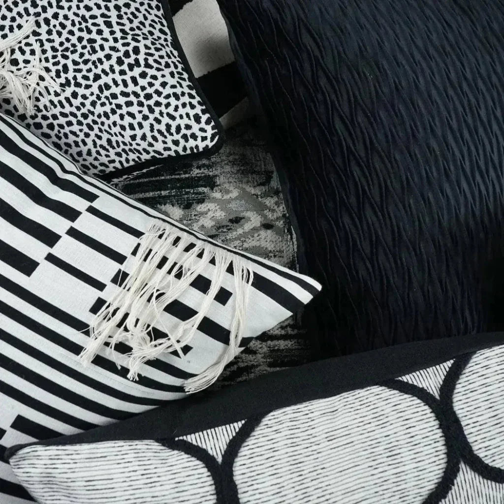 Loose Ends Textured Black Large Throw Pillow Insert - LOOMLAN - D.V. Kap - Throw Pillows