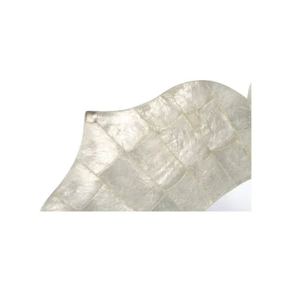 Lotus Flower Shaped White Wall Mirror - LOOMLAN - Chelsea House - Wall Mirrors